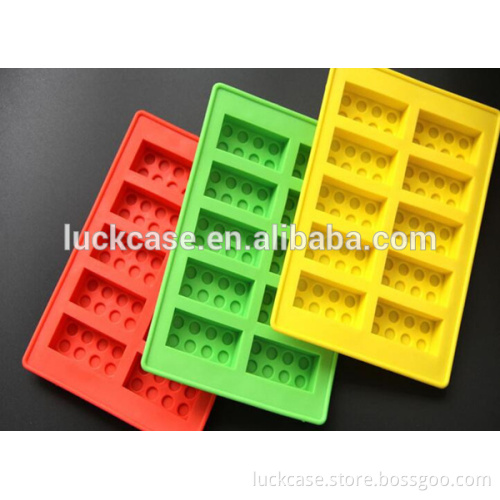 2016 Wholesale Fun Brick Ice Cube Tray Silicone Mould Build Block Fun Bricks Ice Cream Tools